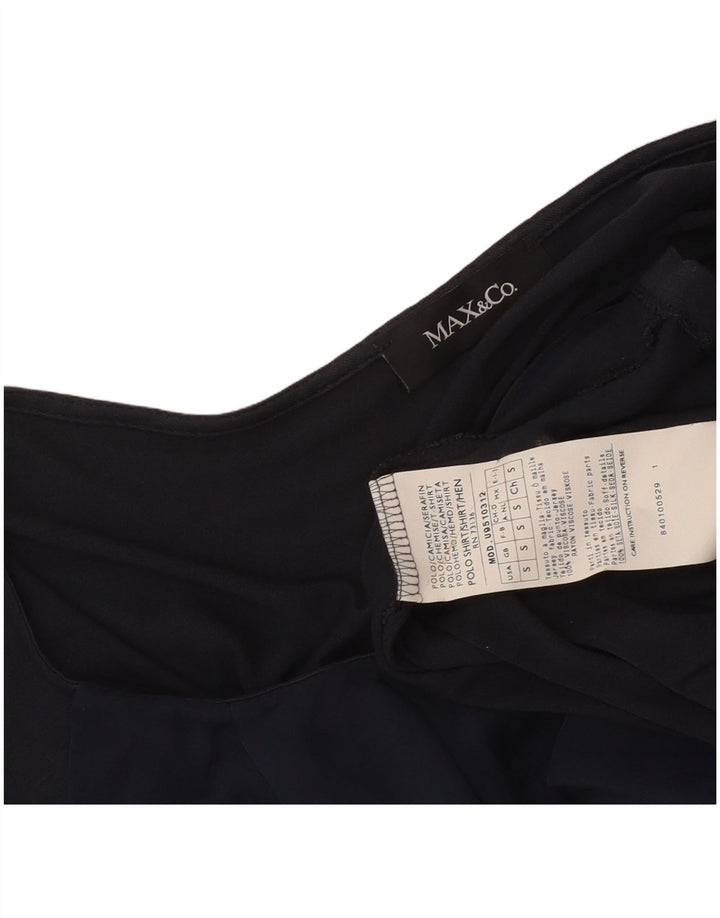 Max & Co. Blusa para mujer Top UK 8 Small Azul marino Viscosa