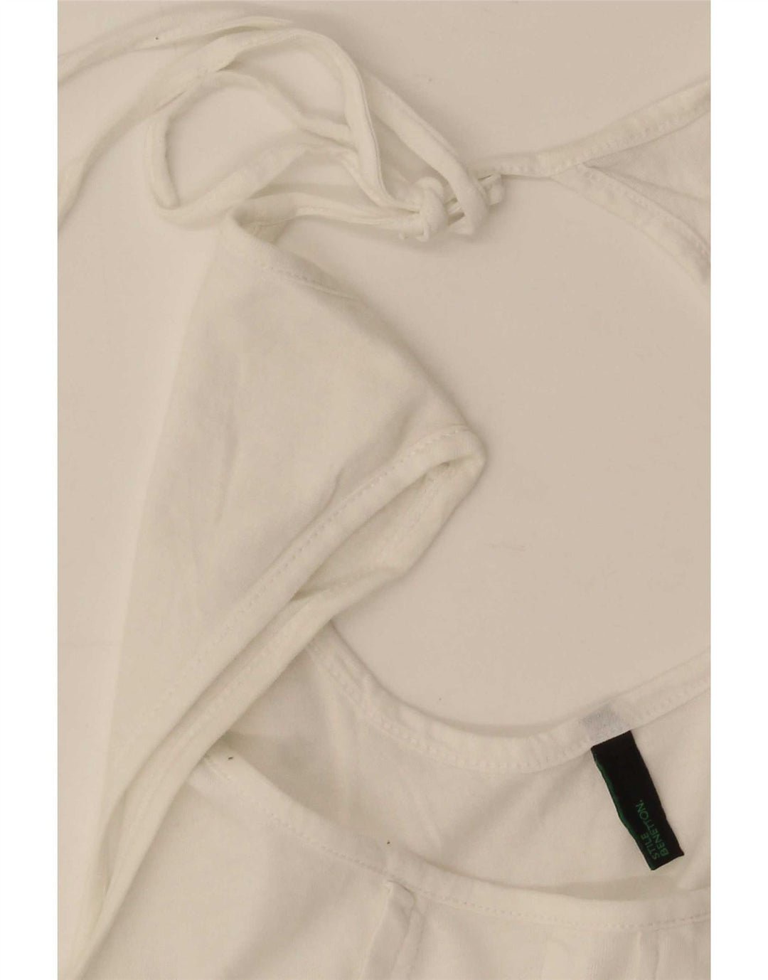 Benetton Blusa Sin Mangas Mujer UK 42 Medium Blanco