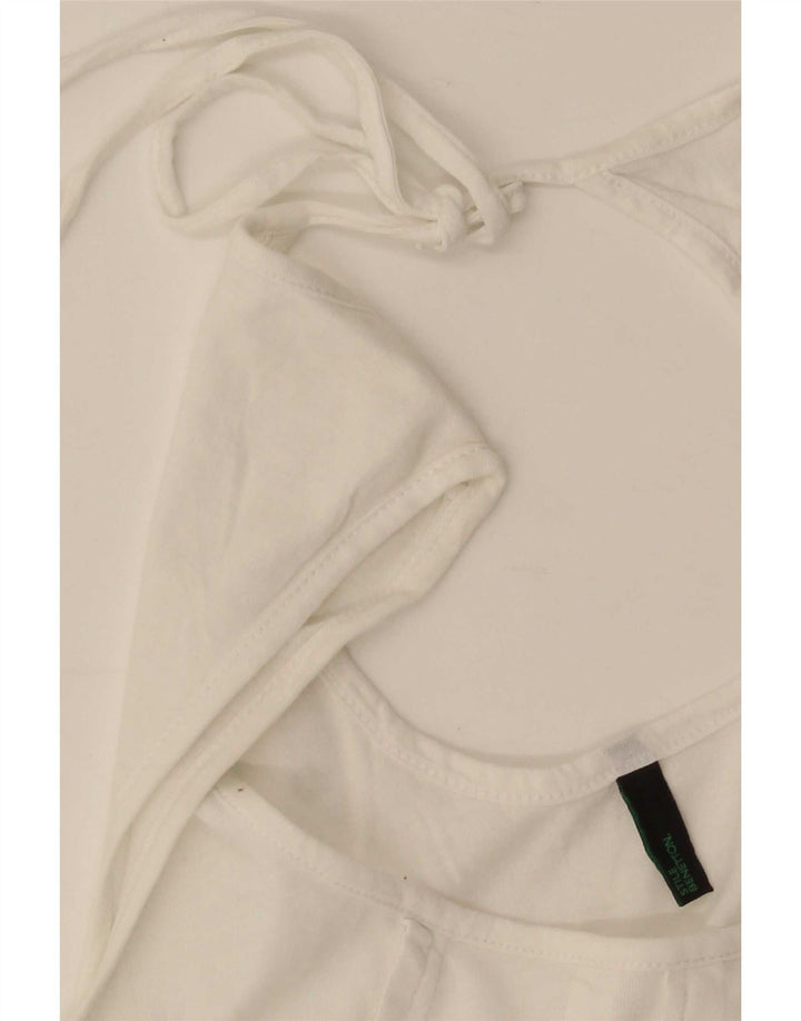 Benetton Blusa Sin Mangas Mujer UK 42 Medium Blanco