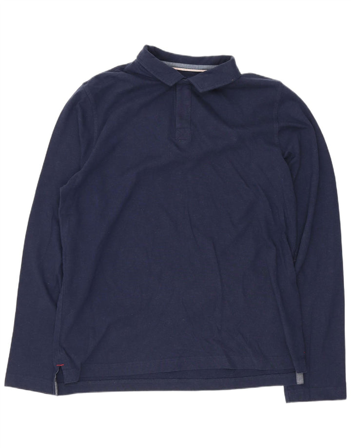 Polo Joules Hombre Manga Larga Algodón Azul Marino Mediano