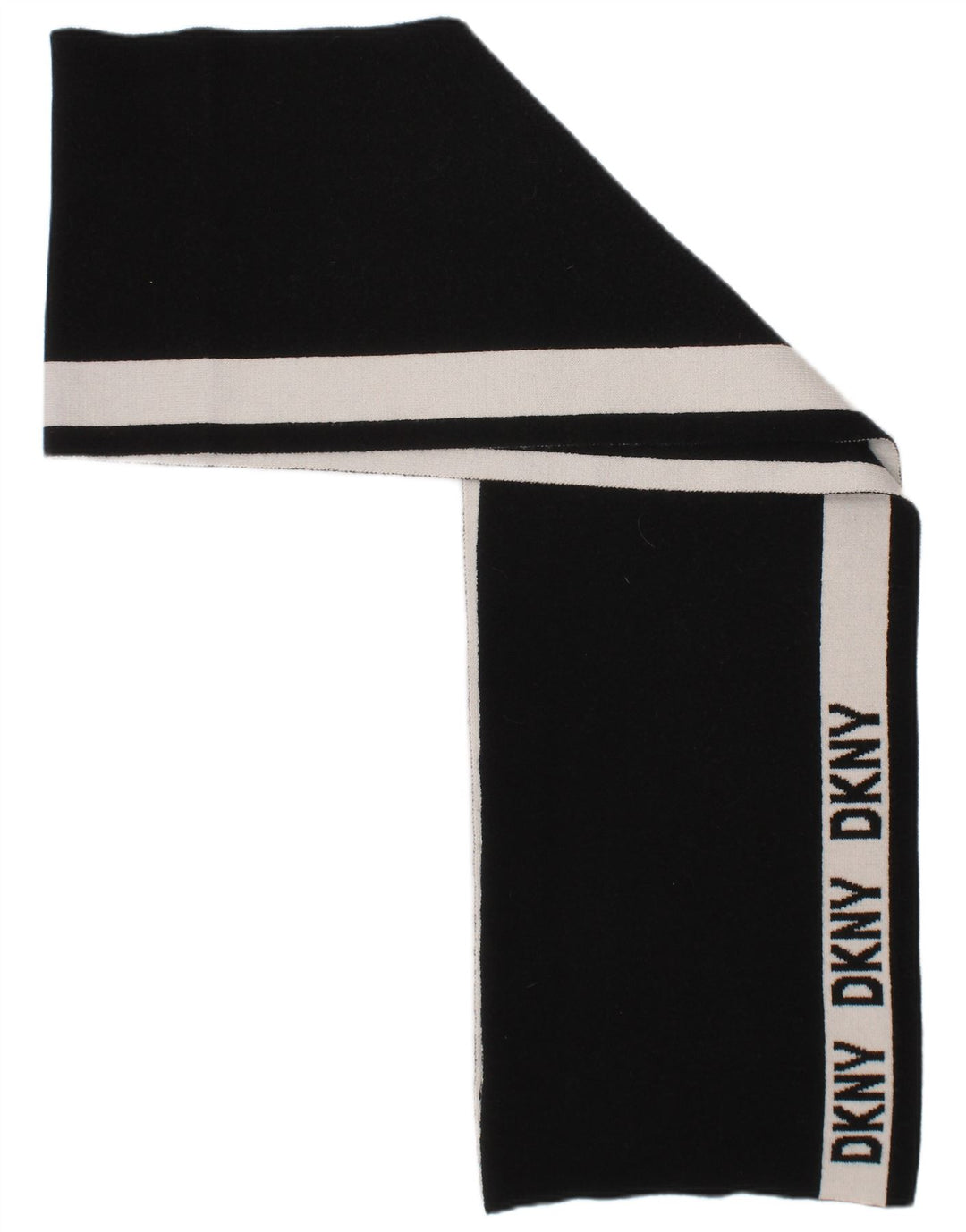 Dkny Bufanda rectangular para hombre Talla única Logotipo acrílico a rayas negras