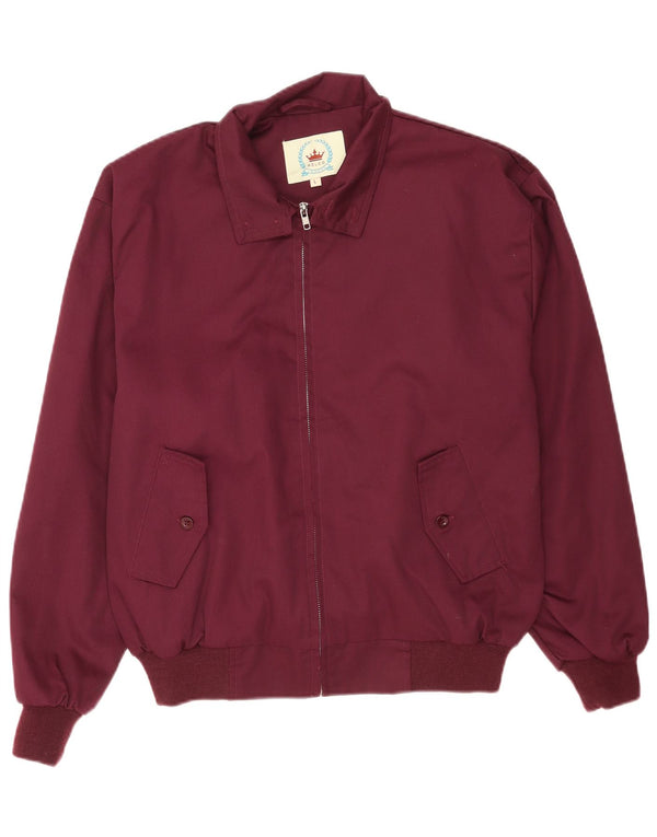 Relco Chaqueta Bomber para Hombre UK 40 Grande Poliéster Burdeos