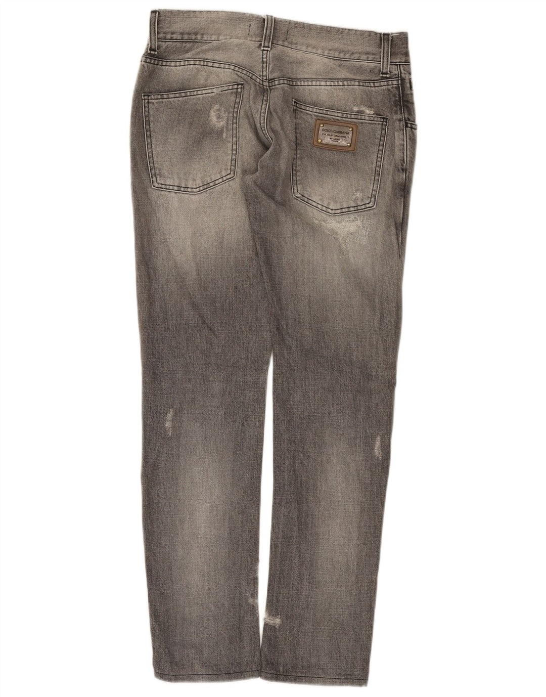 Dolce & Gabbana Vaqueros ajustados desgastados para mujer IT 44 Medio W30 L31 Gris