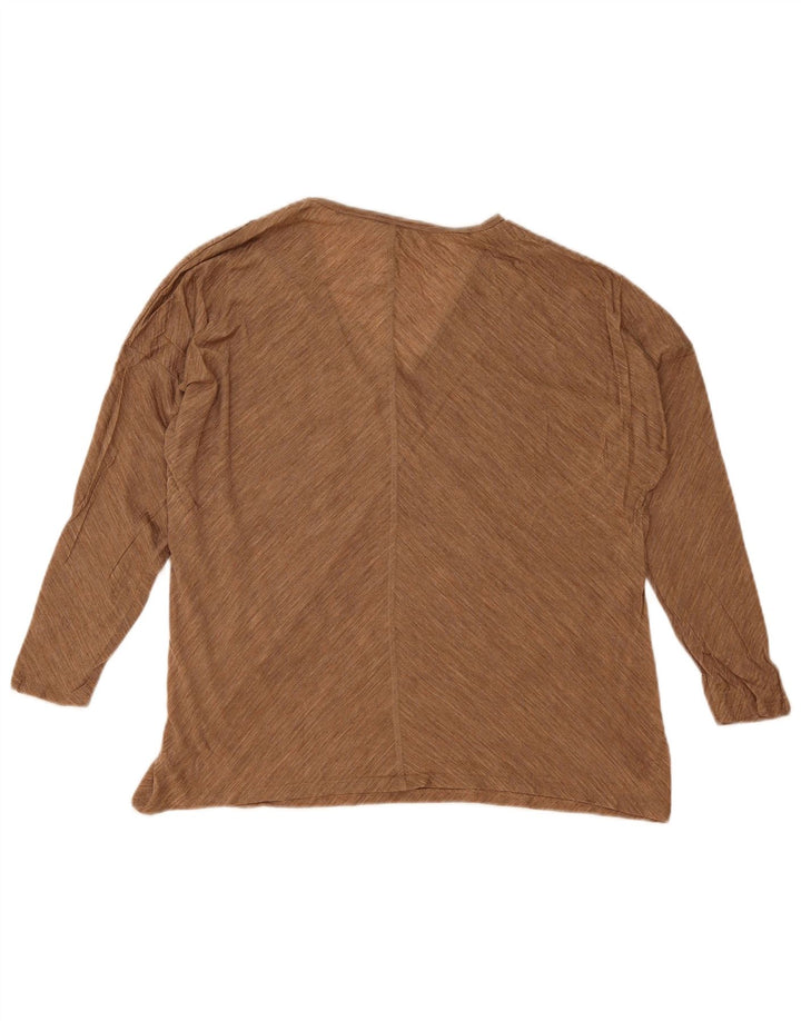 Massimo Dutti Top Oversize Mujer Manga Larga UK 10 Small Beige Moteado