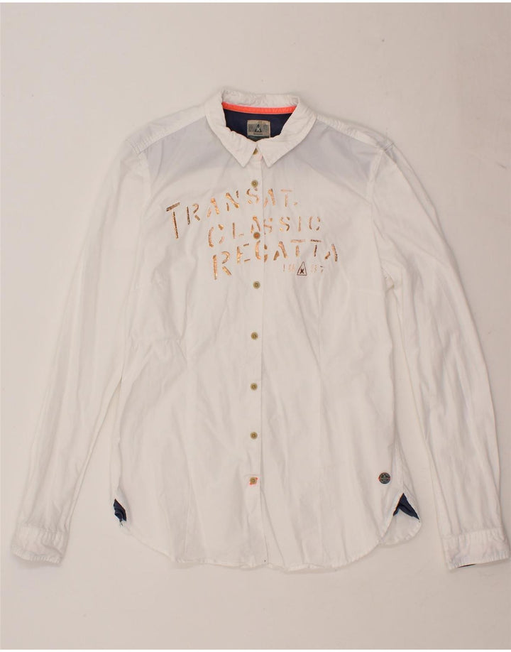 GAASTRA Womens Graphic Shirt UK 14 Large White Cotton Vintage Gaastra and Second-Hand Gaastra from Messina Hembry 