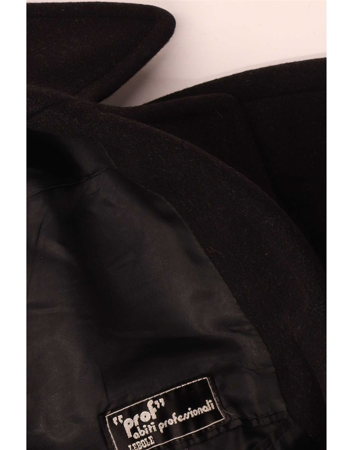 Abrigo cruzado vintage para hombre UK 36 Small Black