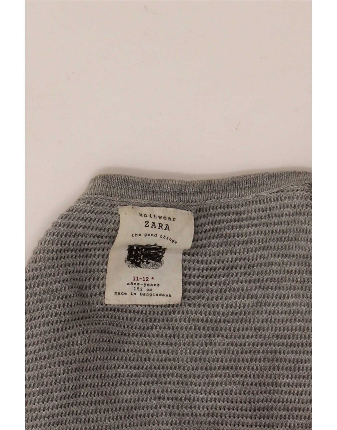 Zara Jersey con Cuello Redondo para Niños 11-12 Años Gris