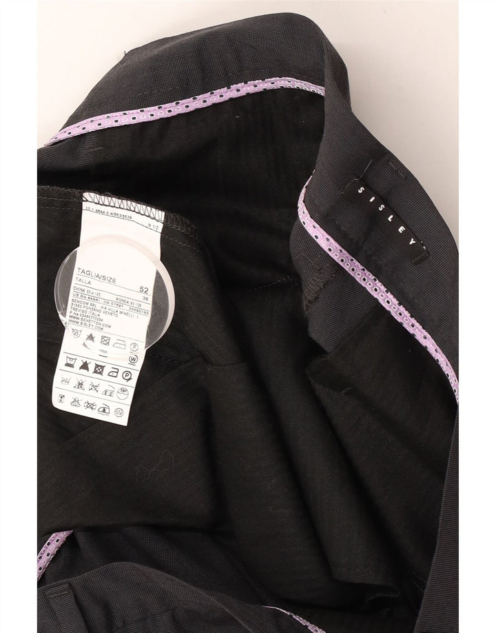 Sisley Traje de 2 piezas con 2 botones para hombre IT 52 XL W36 L32 Poliéster gris