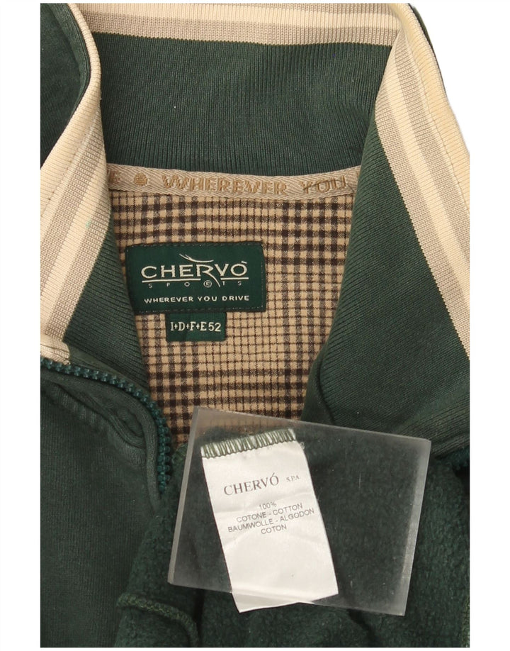 Chervo Mens Graphic Chándal Top Chaqueta IT 52 Grande Verde Algodón