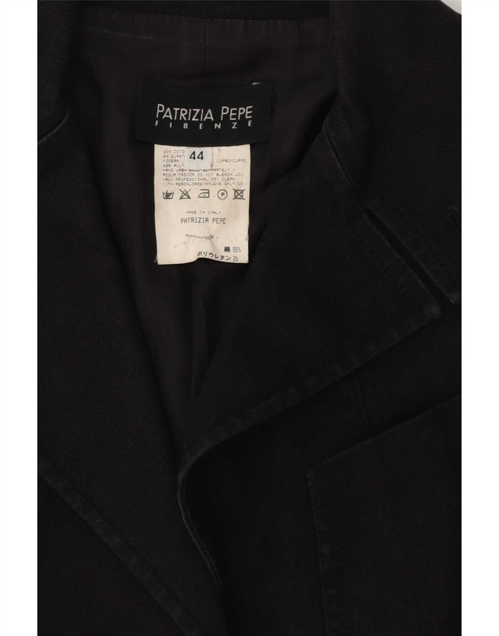 Patrizia Pepe Chaqueta Blazer De 2 Botones Para Mujer IT 44 Algodón Negro Mediano