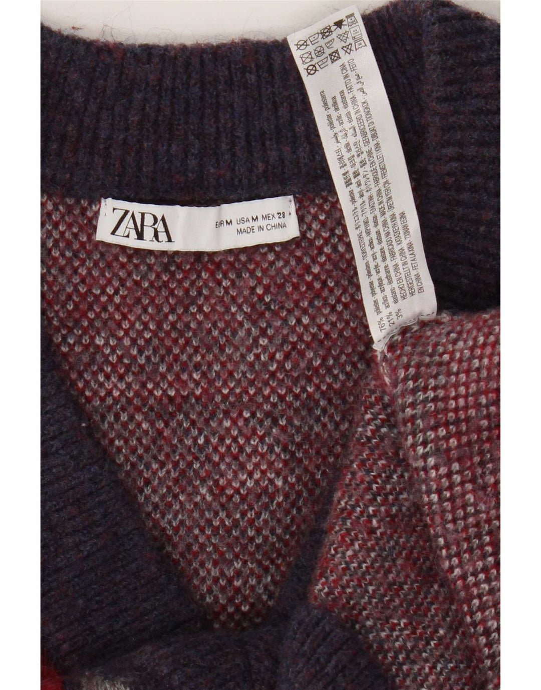 Zara Mujer Chaleco Camiseta Sin Mangas UK 40 Medio Púrpura Floral Poliéster