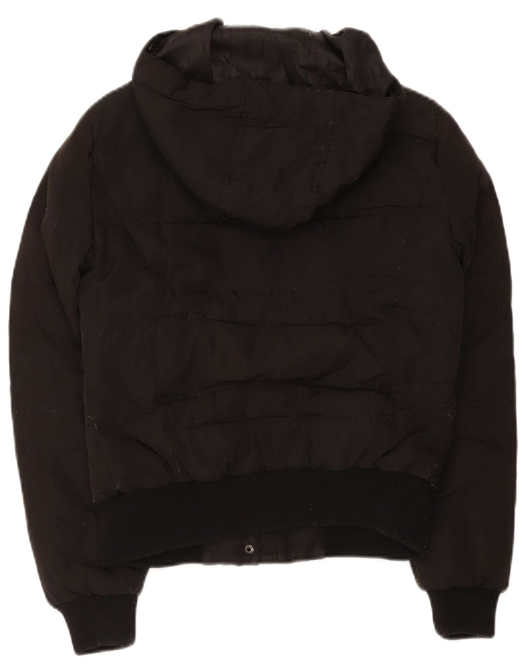 Zara Mujer Chaqueta Acolchada Con Capucha UK 10 Small Black