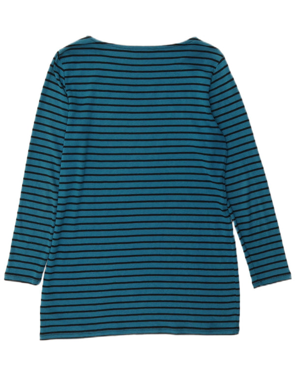 Marks & Spencer Top para mujer de manga larga UK 42 Algodón a rayas azul medio