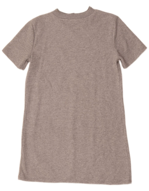 Zara Vestido tipo camiseta para mujer UK 46 Poliéster moteado gris grande