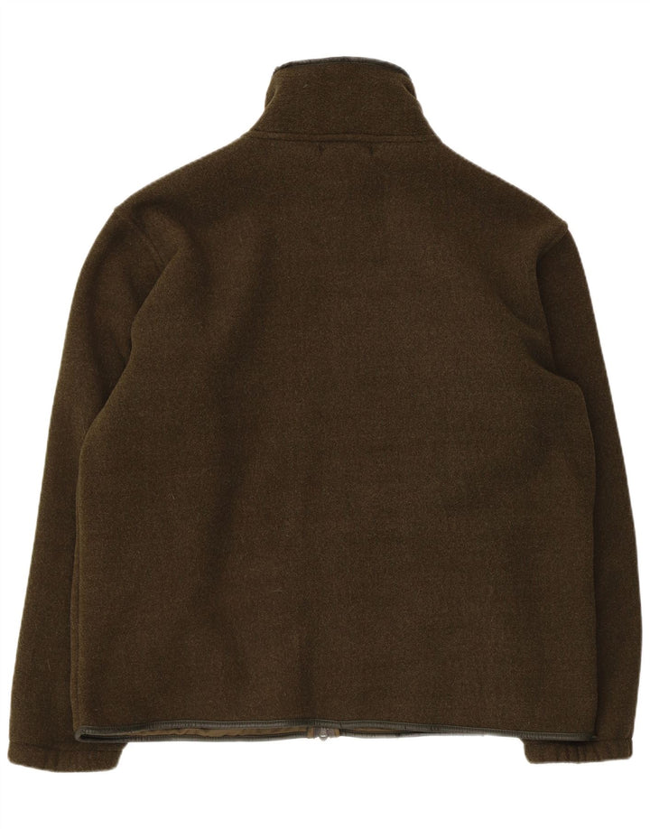 Vintage hombres chándal top chaqueta grande caqui poliéster
