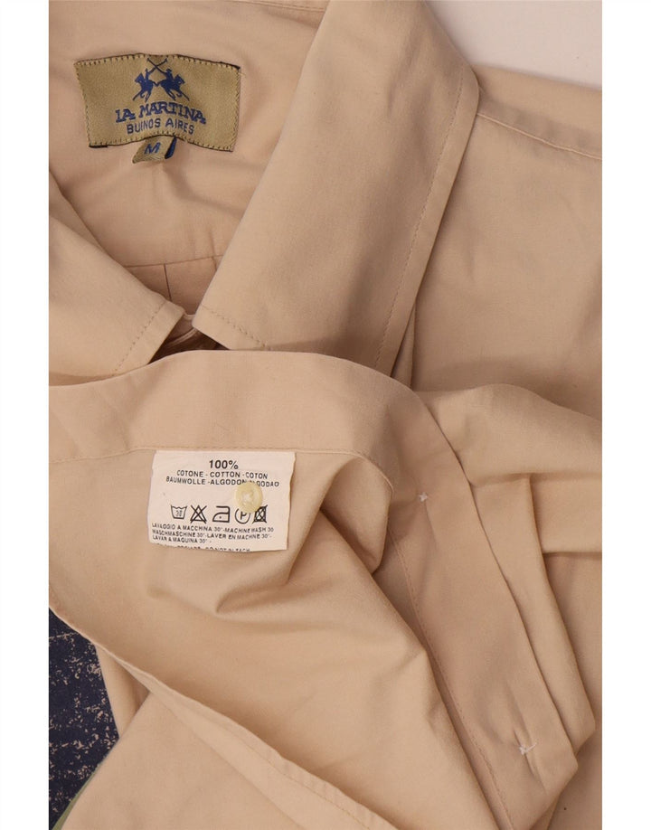 Camisa Estampada La Martina Hombre Algodón Beige Medio