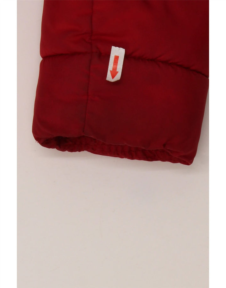 Jordan Chaqueta acolchada con capucha y gráfico para niños 8-9 años, talla pequeña, color rojo
