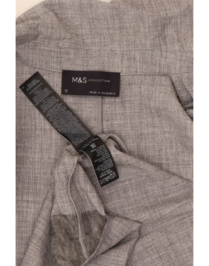 Marks & Spencer Chaqueta tipo blazer abierta de manga 3/4 para mujer UK 40 Gris medio
