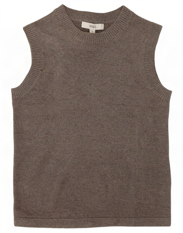 Marks & Spencer Camiseta sin mangas para mujer UK 6 XS Gris Poliéster