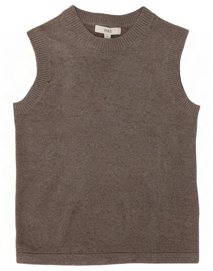 Marks & Spencer Camiseta sin mangas para mujer UK 6 XS Gris Poliéster