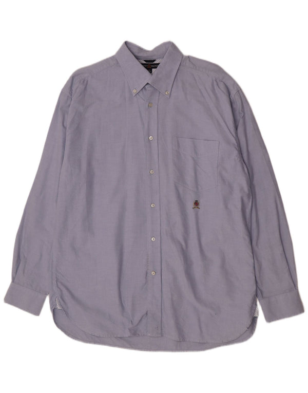 Tommy Hilfiger Camisa Regular Fit para Hombre Algodón Azul Grande