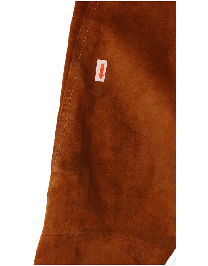 ESSEBI Chaqueta bomber de ante para hombre Reino Unido 40 Grande Cuero marrón