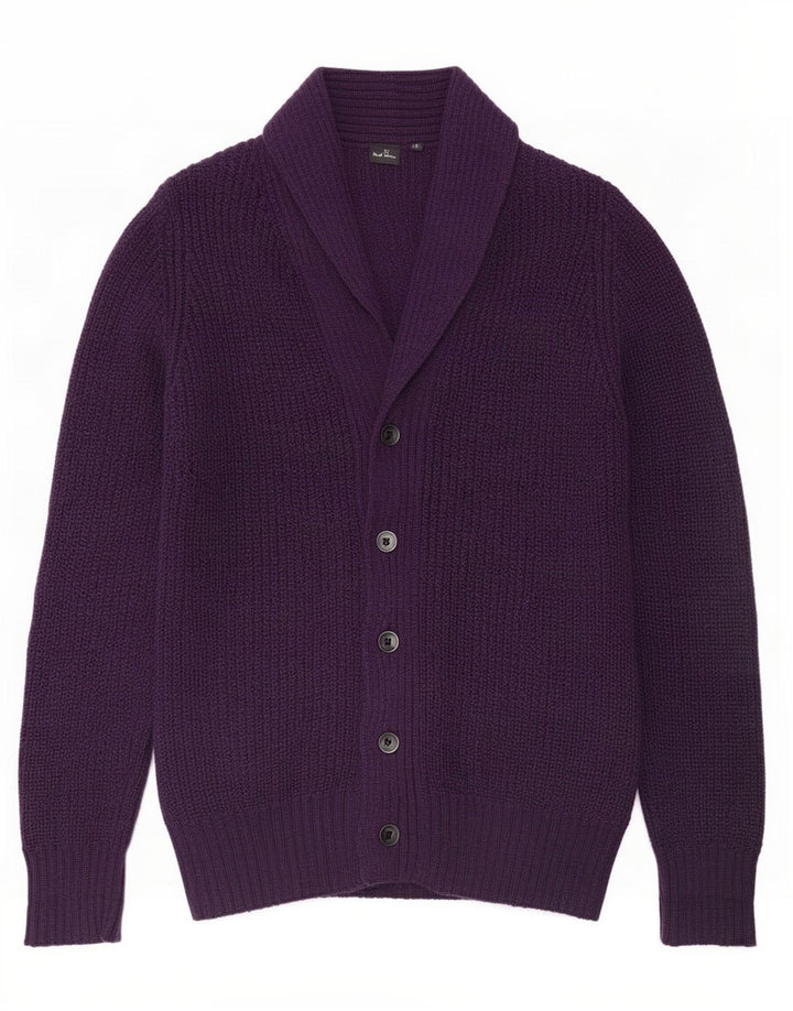 Paul Smith - Cárdigan para hombre de lana morada mediana