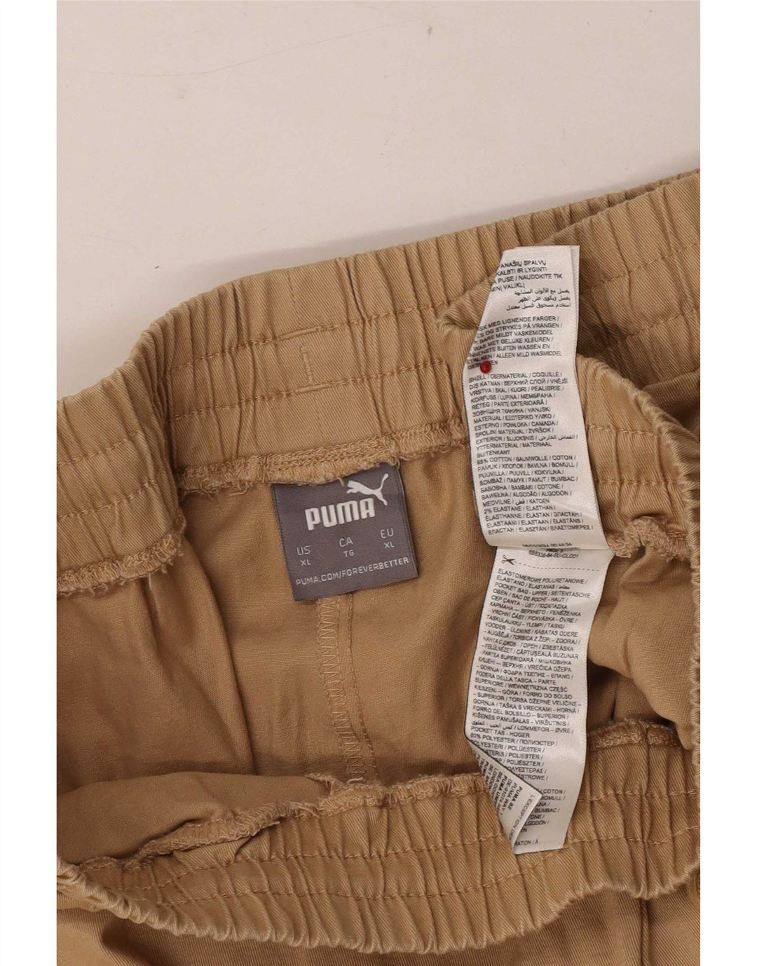 Puma Pantalón Regular Hombre XL W38 L28 Algodón Caqui