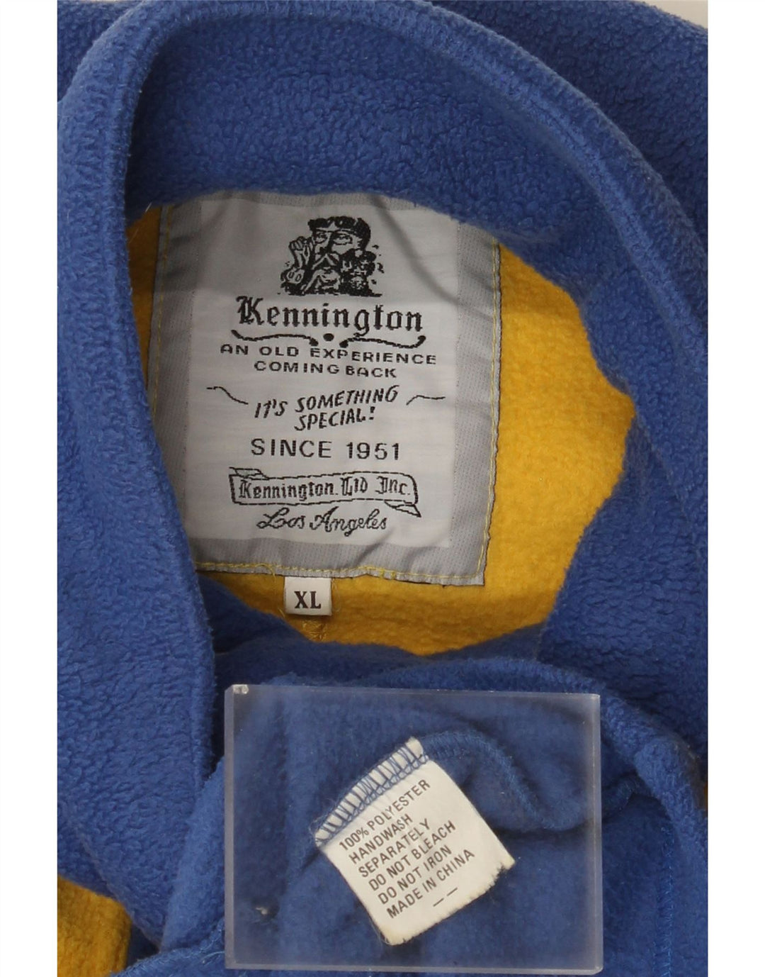 KENNINGTON Hombre Jersey De Polar Con Cremallera Y Cuello XL Poliéster Color Block Azul