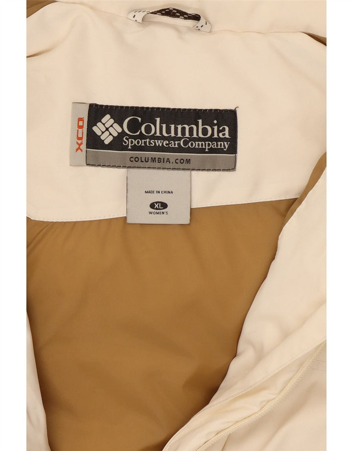 COLUMBIA Chaqueta acolchada con capucha para mujer ES 40 XL Poliéster blanco