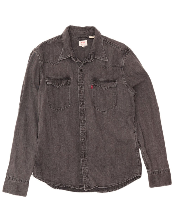 Levi's Hombre Camisa Vaquera De Algodón Gris Medio