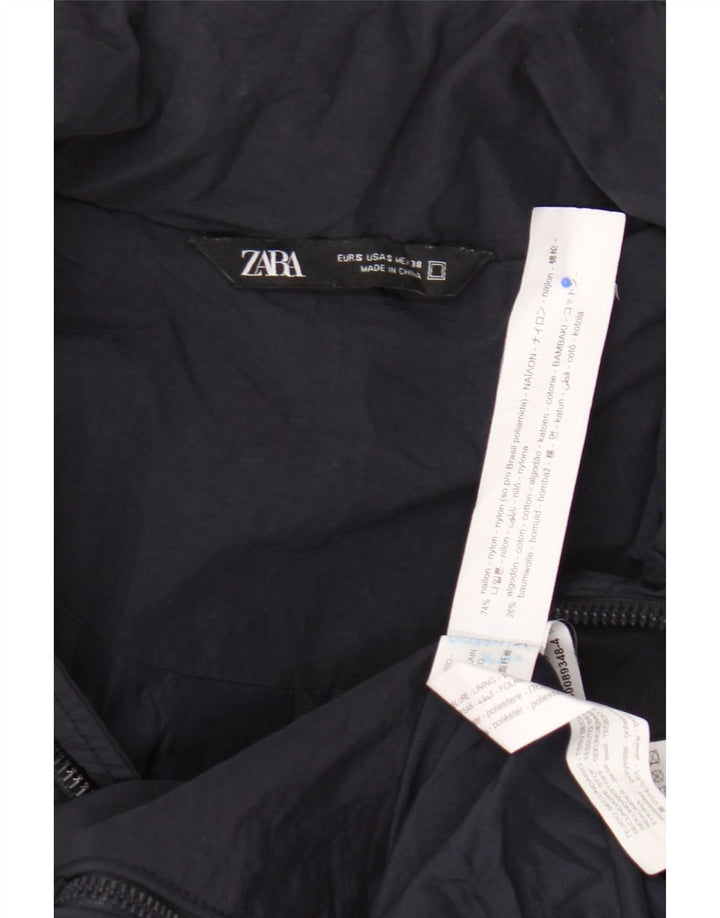 Zara Mens Bomber Jacket UK 36 Small Azul Marino Nylon