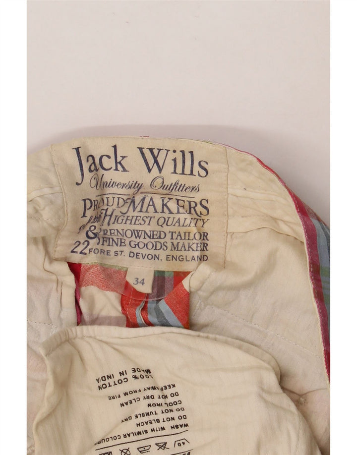 JACK WILLS Pantalones cortos chinos para hombre W34 Algodón a cuadros multicolor grande