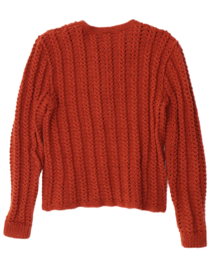 Vintage mujer Cardigan suéter Reino Unido 10 pequeño naranja
