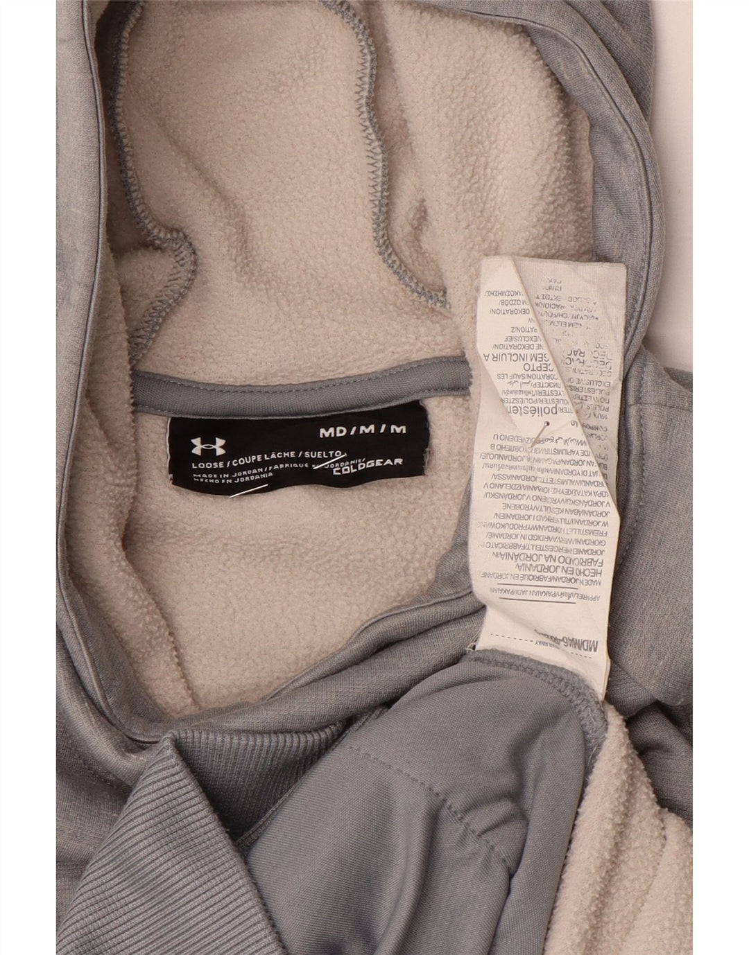 Under Armour Jersey con capucha gráfica para mujer UK 40 Poliéster gris medio