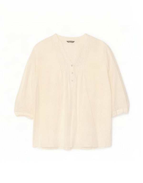 Marks & Spencer Blusa de manga 3/4 para mujer UK 46 Large White Linen