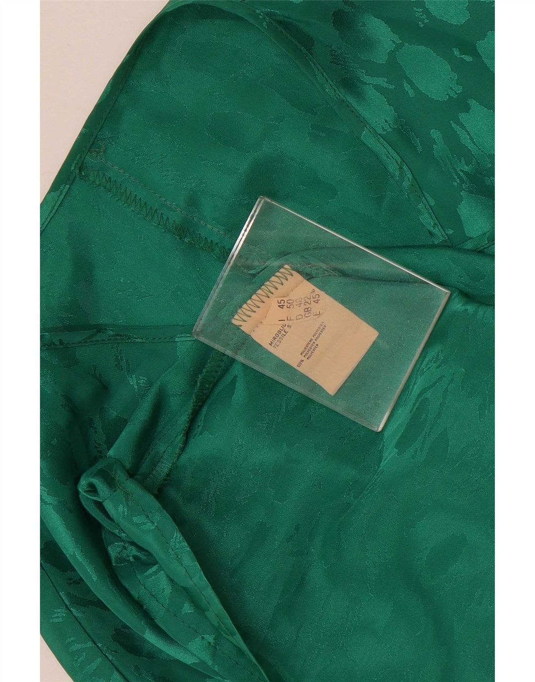 Vintage mujer blusa Top Reino Unido 22 2XL verde manchado poliéster