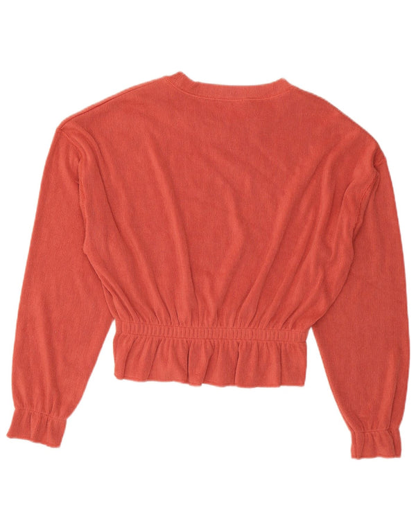 Zara Blusa de manga larga corta extragrande para mujer UK 10 Small Naranja