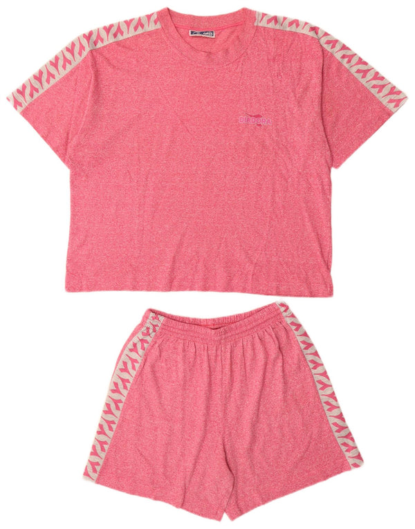 DIADORA Conjunto de 2 piezas con gráfico extragrande para mujer UK 10 Small Red Cotton