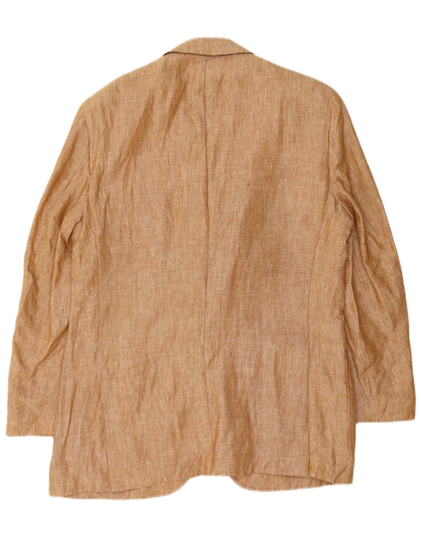 El Corte Inglés Chaqueta tipo blazer de 3 botones para hombre IT 50 Large Brown Linen