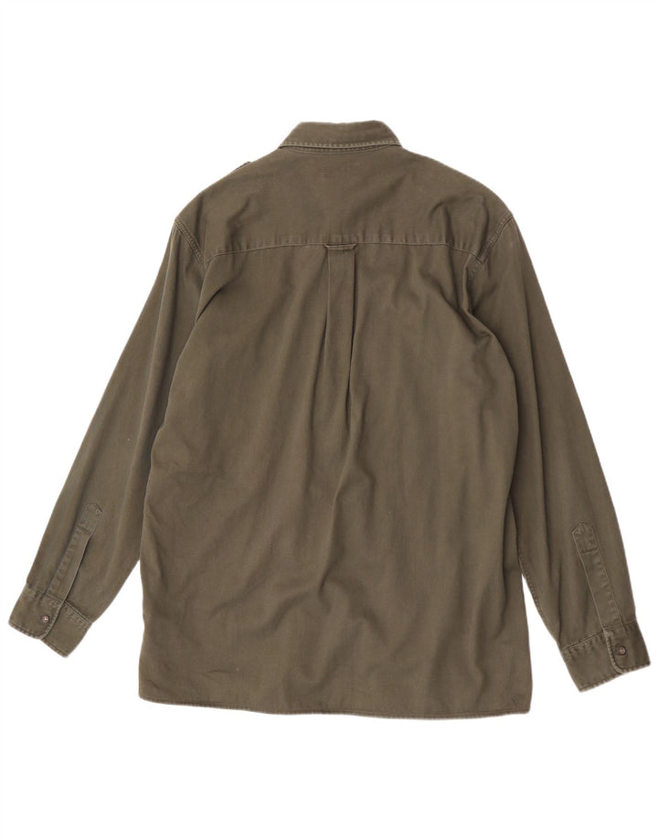 Rifle Camisa militar para hombre Algodón caqui medio