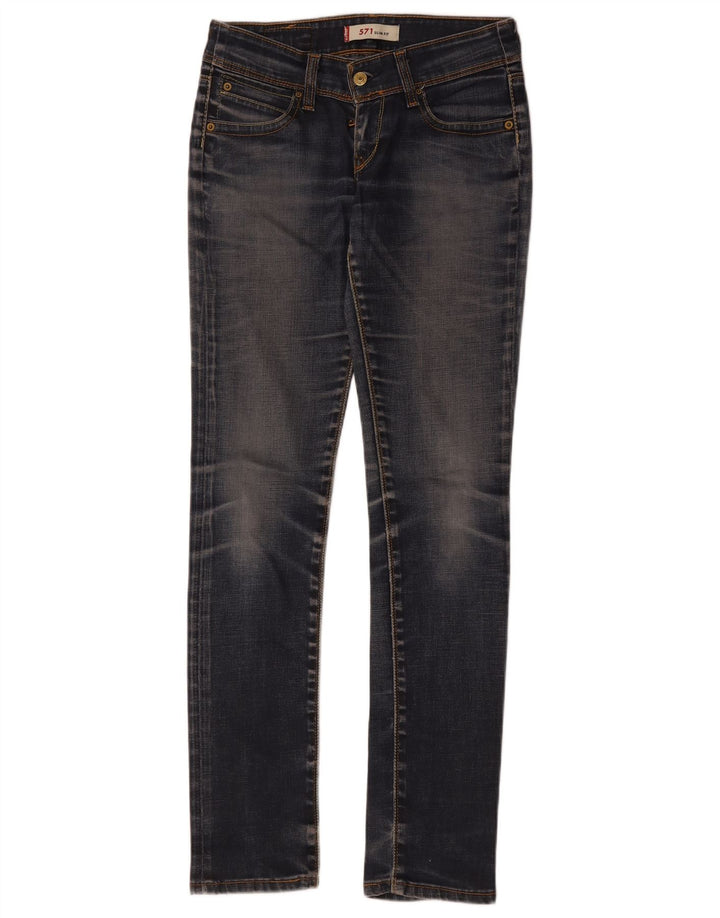 Levi's Mujer 571 Super Low Slim Jeans W28 L34 Algodón Azul