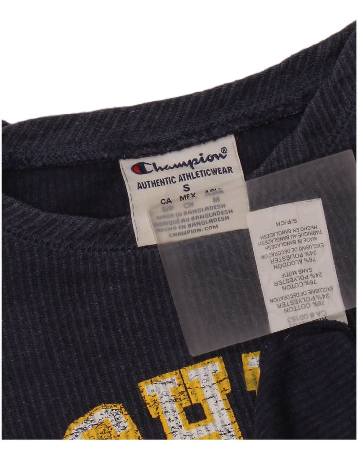 Champion Michigan Wolverines Graphic Top Manga Larga Pequeño Azul Marino