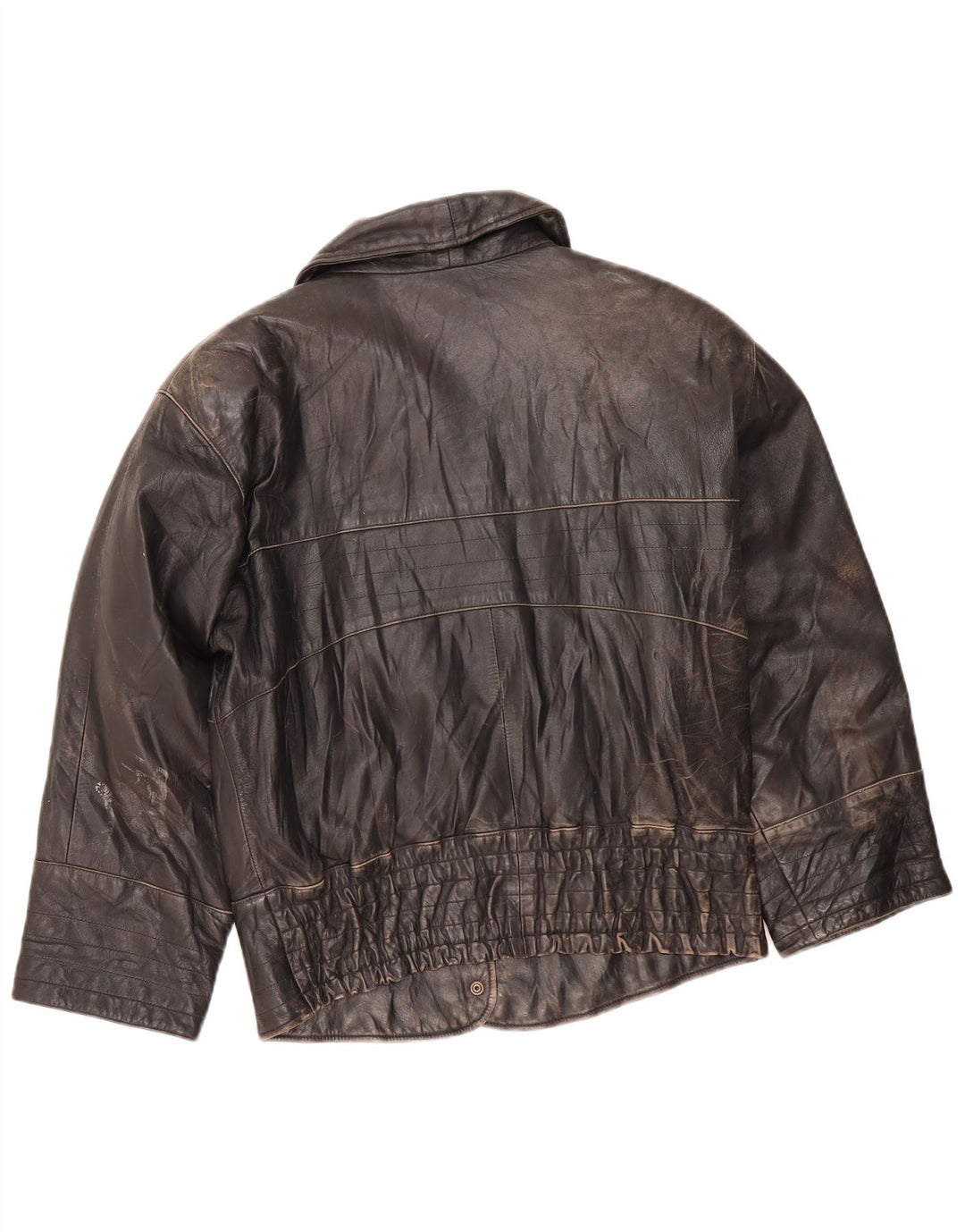 Vintage mujer chaqueta de cuero Reino Unido 16 marrón grande