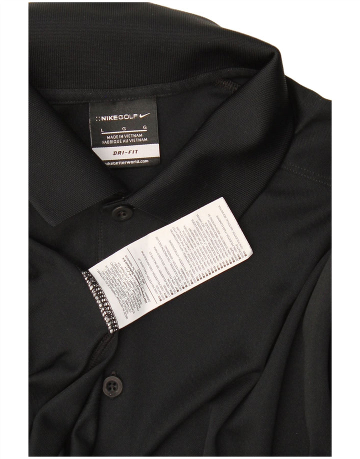 Nike Polo Dri Fit para hombre, talla grande, poliéster negro