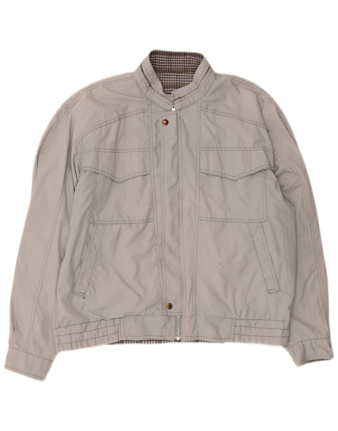 Vintage hombres bombardero chaqueta Reino Unido 40 gris grande