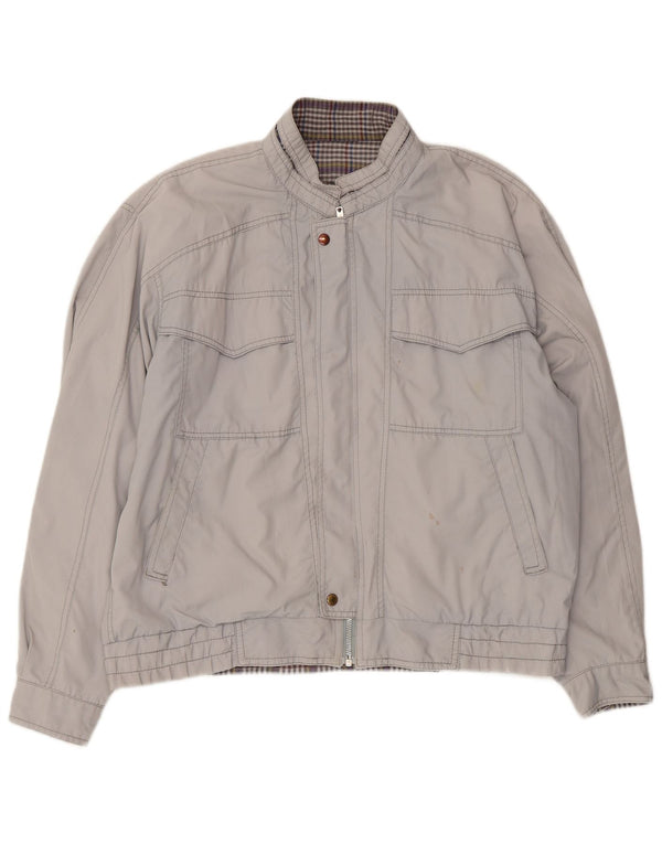 Vintage hombres bombardero chaqueta Reino Unido 40 gris grande