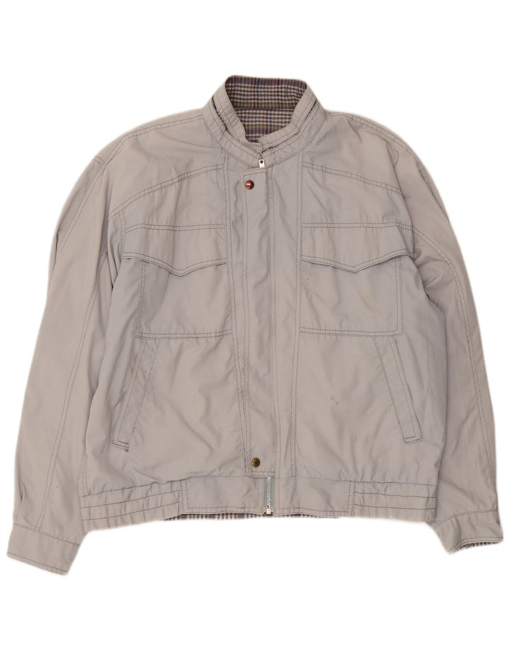 Vintage hombres bombardero chaqueta Reino Unido 40 gris grande