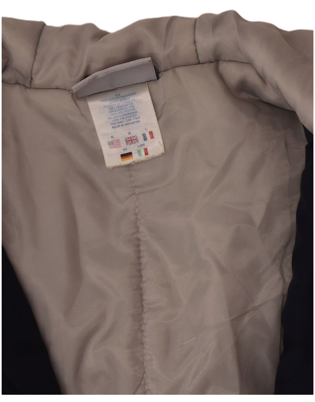 Reebok Chaqueta bomber con capucha para hombre UK 38 Medium Azul marino Colorblock