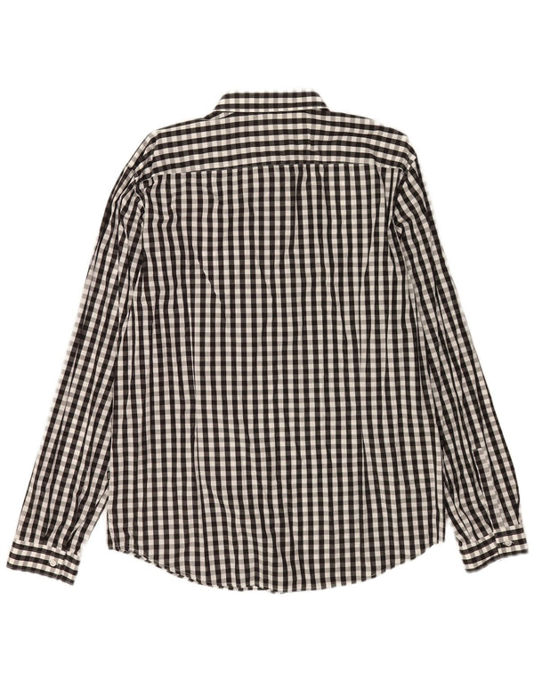 Camisa Hugo Boss Hombre Slim Fit XL Algodón Vichy Negro